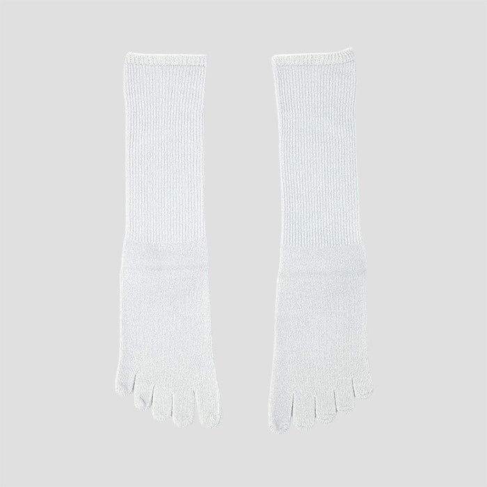 楽天SOCKSTOREw&fw（ダブルアンドエフダブル）シルク×コットンラメ5本指Wソックス WHITE