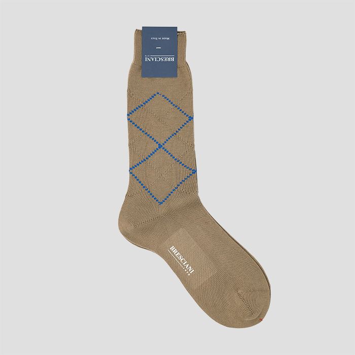 BRESCIANIiubVA[jjSIMPLE ARGYLE SOCKS BEIGE