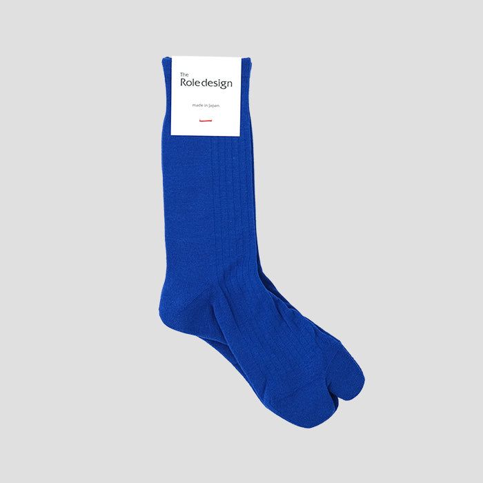 The Role designiUE[fUCjPLANE RIB SOCKS MENS BLUE