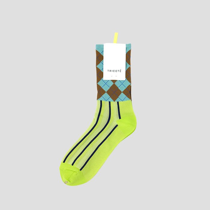 TRICOTEigRejARGYLE COMBINATION SOCKS / A[KCRrl[V\bNX BLUE