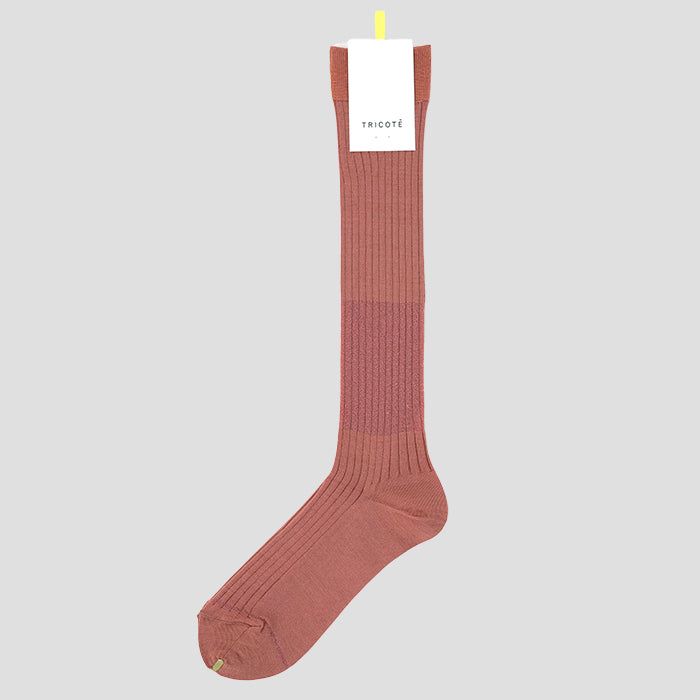 TRICOTEigRejMERCER RIB HIGH SOCKS / }[T[unC\bNX PINKBEIGE