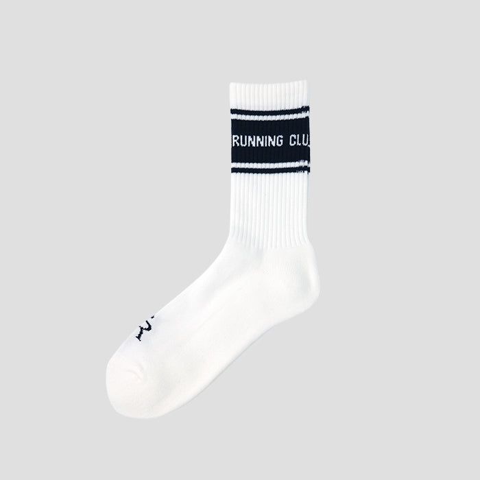 PROGRESS RUNNING CLUBivOXjONujWIDE LINE SOCKS WHITE/NAVY