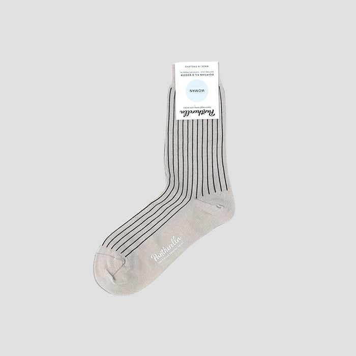 パンセレラ 靴下 レディース Pantherella（パンセレラ）COTTON STRIPED SOCKS SILVER