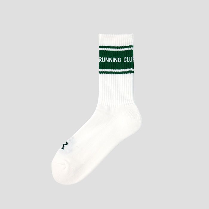 PROGRESS RUNNING CLUBivOXjONujWIDE LINE SOCKS WHITE/GREEN