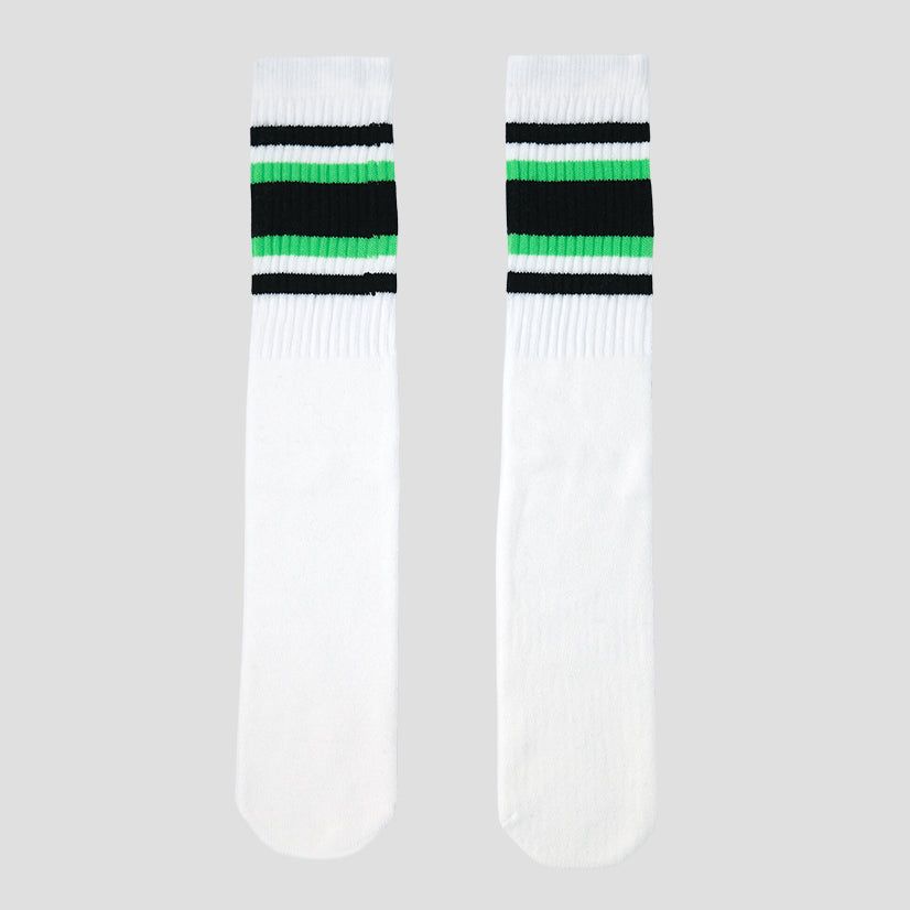 SKATERSOCKS（スケーターソックス）22インチ ラインチューブソックス BLACK/NEON GREEN STYLE4