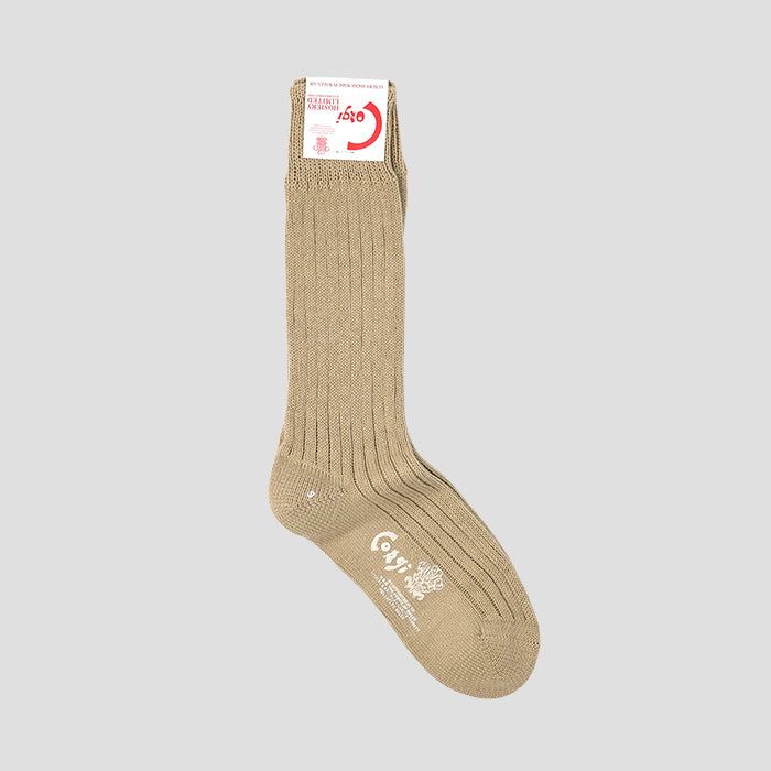 corgi（コーギー）【WOMENS】SOFT COTTON 3×1 RIB SOCKS OATMEAL