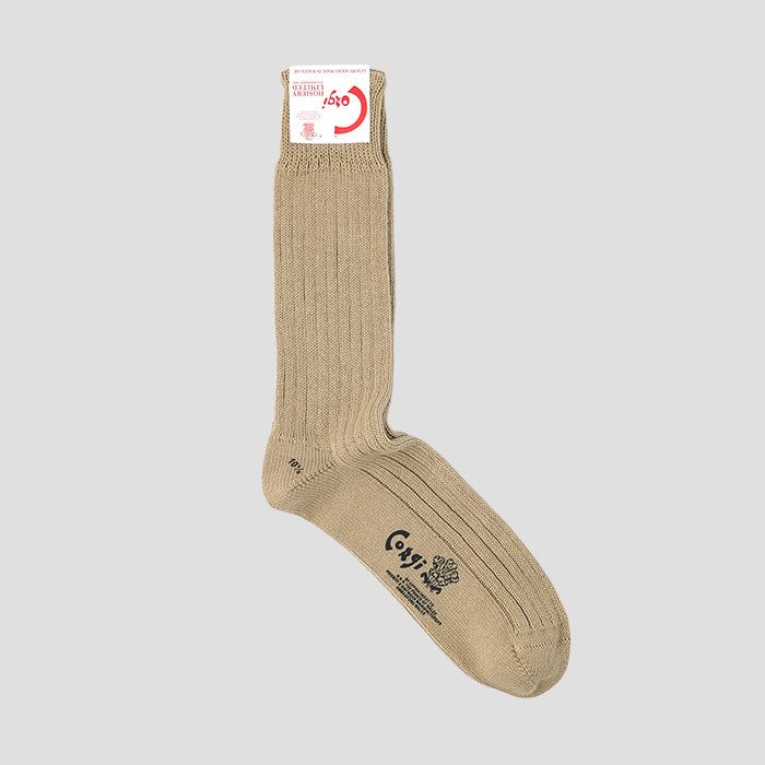 corgiiR[M[jyMENSzSOFT COTTON 3~1 RIB SOCKS OATMEAL