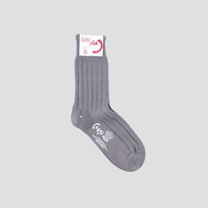 corgiiR[MjyWOMENSzSOFT COTTON 5~1 RIB SHORT SOCKS GRANITE