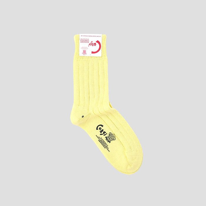 corgiiR[MjyWOMENSzSOFT COTTON 5~1 RIB SHORT SOCKS GOLD CREST