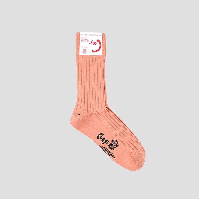 corgiiR[MjyWOMENSzFINE GAUGE COTTON PLAIN SOCKS PINK