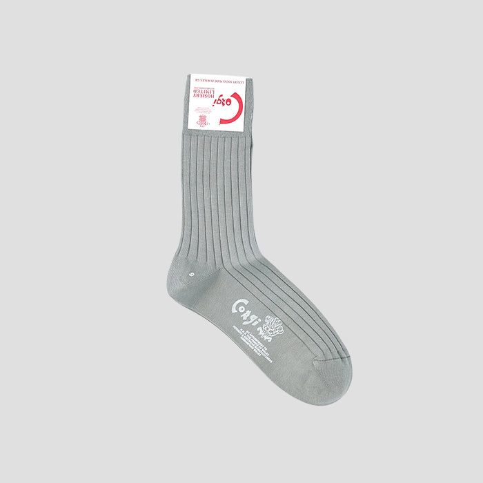 corgiiR[MjyWOMENSzFINE GAUGE COTTON PLAIN SOCKS GREY