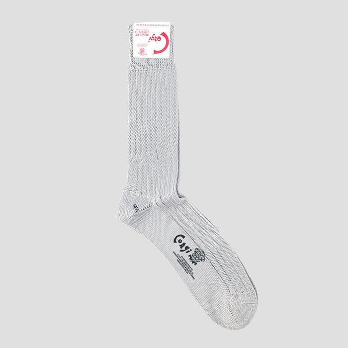 corgiiR[MjyMENSzMERCERISED COTTON 3~1 RIB SOCKS SILVER