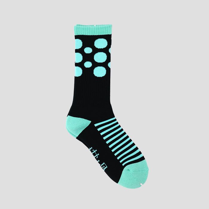 RUTSUBO԰ơBUBBLE BORDER SOCKS BLACK/GREEN