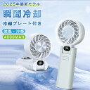 \限定3490円→2990円/「2025年最新モデル」ハンディファン 冷却プレート付き 手持ち扇風機 4000mAh 折りたたみ 冷却プレート カラビナ付 首掛...
