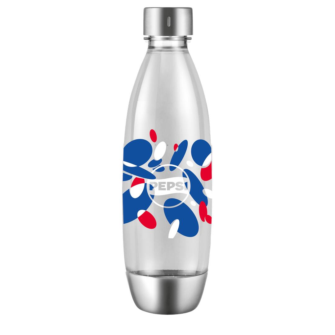 Pepsiロゴ入り オリジナルデザインボトル ペプシロゴ入りのオリジナルデザイン！ シロップを入れて炭酸飲料を作るなど、炭酸水の楽しみ方がさらに広がります。 お手入れ簡単なDWSボトル DWS（ディッシュウォッシャーセーフ）ボトルなので、70℃までの食洗機で洗浄可能。 毎日使うボトルだからこそ、お手入れのしやすさにもこだわりました。 ストック用にもおすすめ ご自宅のストック用に、外出先でたくさん飲みたいときに。 ソーダストリーム対応ボトル1Lを追加購入すれば、炭酸水ライフをさらに快適にお楽しみいただけます。 シロップで作った炭酸飲料用と炭酸水用でボトルを使い分けてストックするのにも便利です。 いつでも冷たい炭酸水を 炭酸は冷たいお水に溶けやすいため、お水を入れたボトルを複数本あらかじめ冷蔵庫で冷やしておけば、いつでも冷たくて美味しい炭酸水をお楽しみいただけます。
