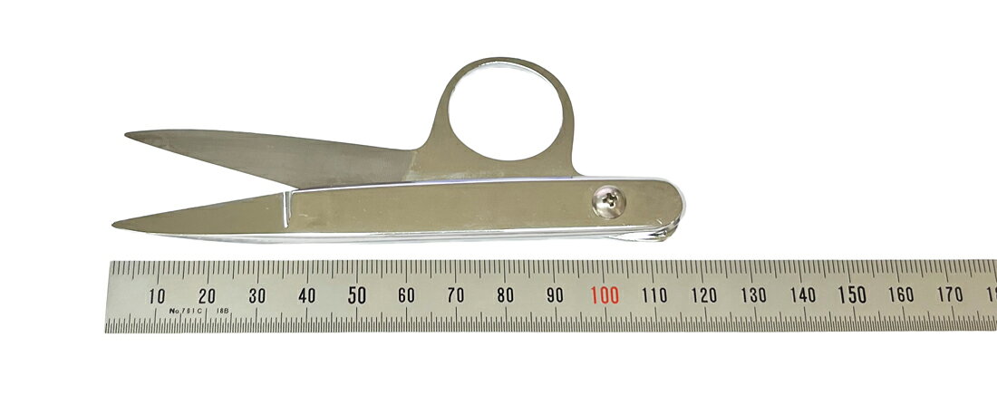 日本製　クリッパー　金属製　小ばさみ120mm（反り刃）リング付き　小バサミ　糸切...