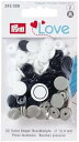 《Prym》プリム スナップ Prym Love 12.4mm 3色 30セット入り 393008プラスチック ボタン 黒 白 グレー モノトーン シンプル 丸...