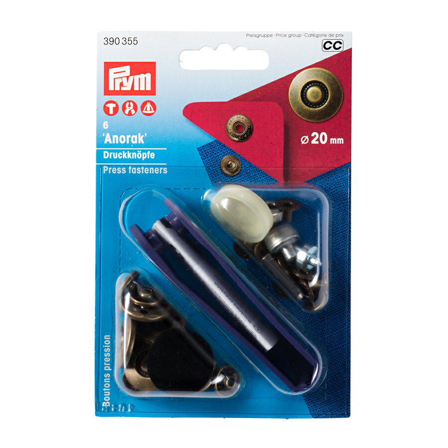 《Prym》プリム　スナップ　アノラック　径20mm/6セット入キット付　デザインウィール　アンティーク　..