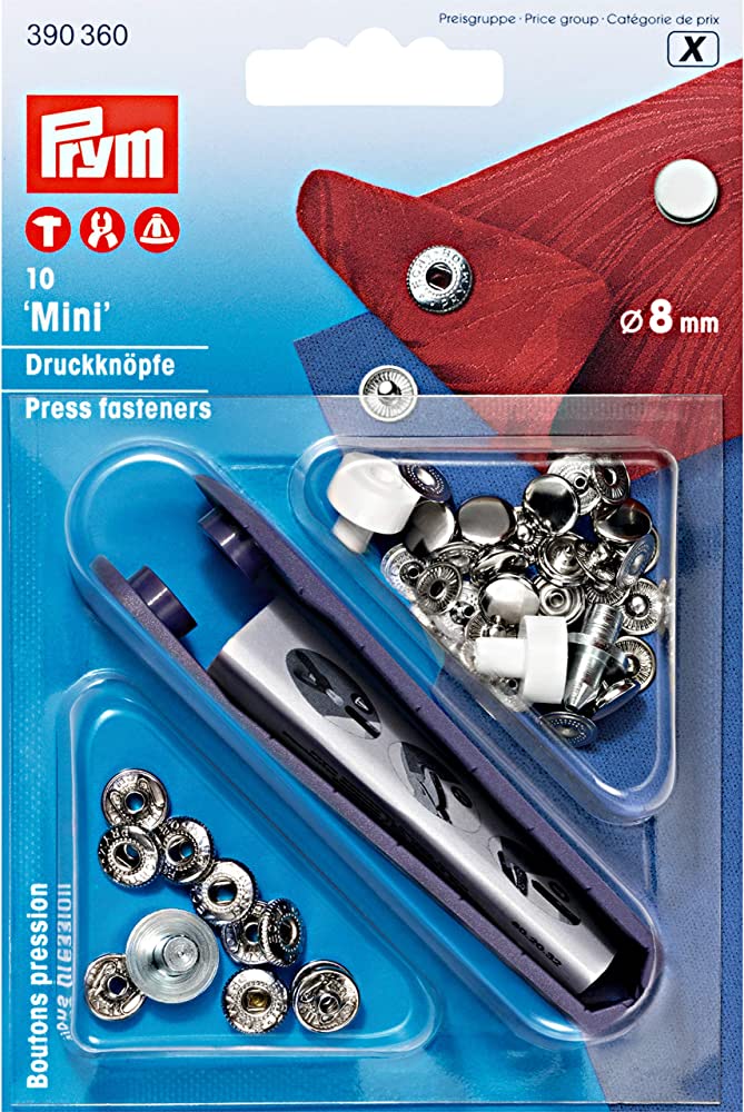 乐天商城 - 《Prym》プリム・スナップ・ミニ　8mm/10セット　シルバー 　キット付　　バネホック　ばねホック　　390360