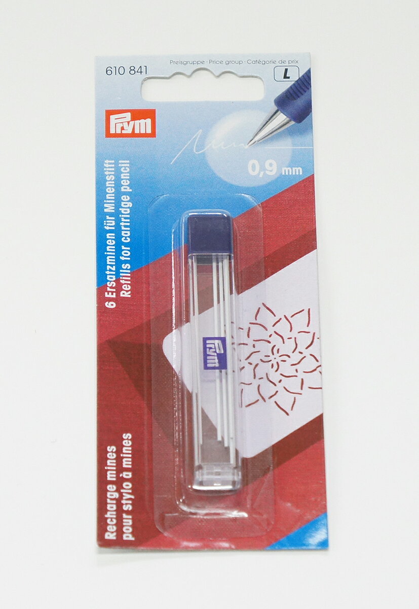 《Prym》プリム ドイツ・布用水性シャープチャコ用替え芯φ0.9mm（白×6本入り）610 841手芸　裁縫　洋裁 1