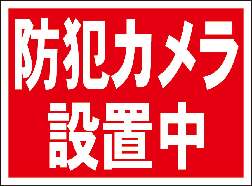 シンプル看板「防犯カメラ設置中」防犯・防災 屋外可