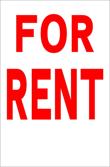シンプル縦型看板「FOR RENT（赤）」不動産 屋外可のサムネイル