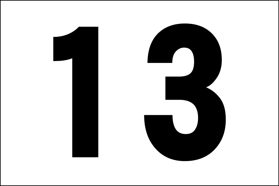 シンプル看板Lサイズ「番号票13」 駐車場 屋外可