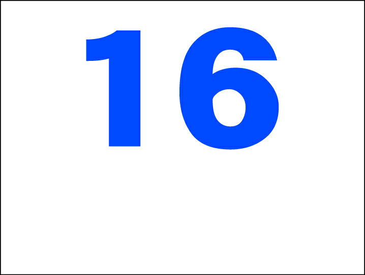 シンプルMサイズ看板 「番号票16（余白付）」駐車場 屋外可