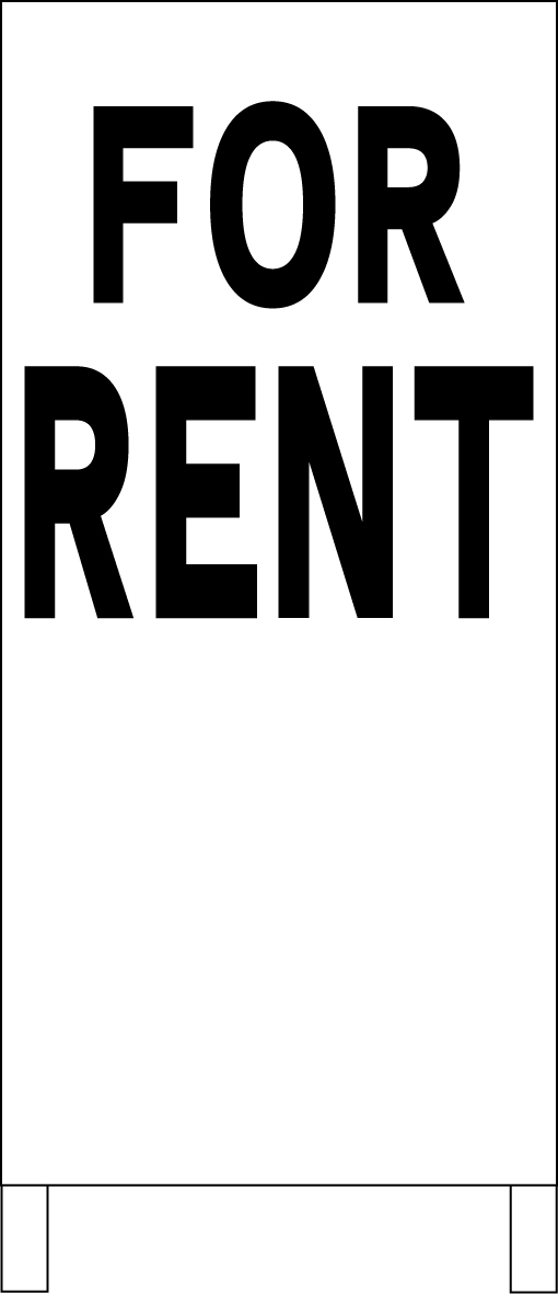 シンプルA型看板 「FOR RENT（黒）」不動産 屋外可のサムネイル