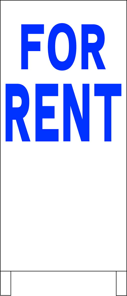 シンプルA型看板 「FOR RENT（青）」不動産 屋外可のサムネイル