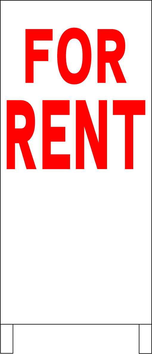 シンプルA型看板 「FOR RENT（赤）」不動産 屋外可のサムネイル