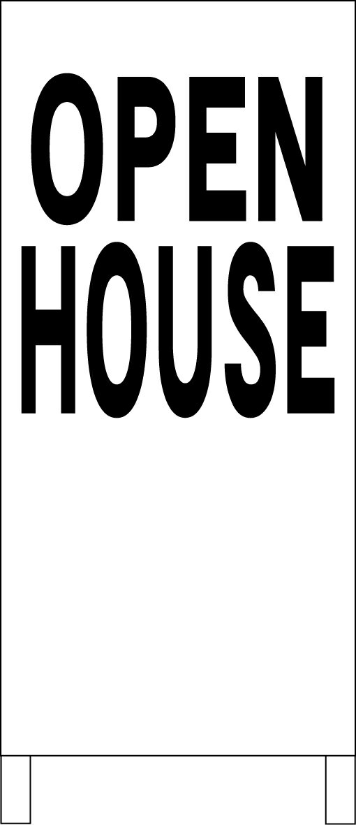 シンプルA型看板 「OPEN HOUSE（黒）」不動産 屋外可のサムネイル