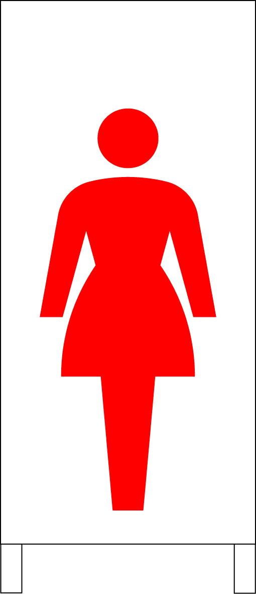 シンプル立て看板 「女子マーク（赤）」エトセトラ 屋外可