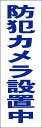 シンプル短冊看板ロング「防犯カメラ設置中(青)」防犯・防災 屋外可