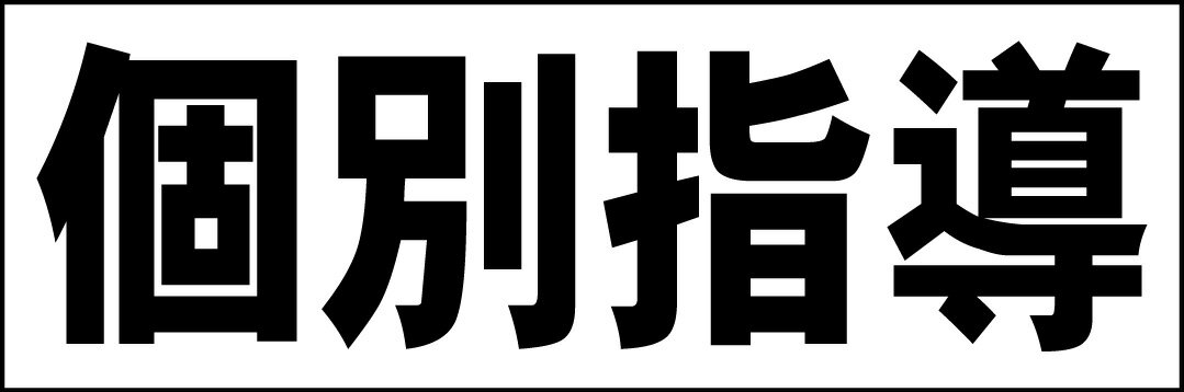 シンプル横型看板「個別指導(黒)」スクール・教室・塾 屋外可