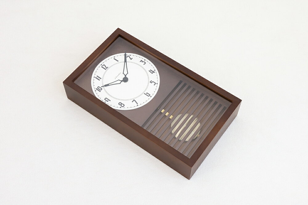 【LATTICE PENDULUM CLOCK(ラティスペンデュラムクロック)】【ダークブラウン】振り子時計 静音稼働 日本製 シンプル おしゃれ 木製 ギフト プレゼント【CHAMBRE CH-058DB】【インターゼロ】 [2]