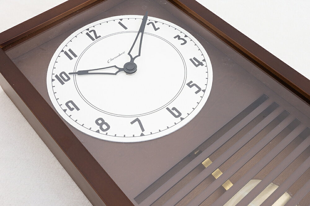 【LATTICE PENDULUM CLOCK(ラティスペンデュラムクロック)】【ダークブラウン】振り子時計 静音稼働 日本製 シンプル おしゃれ 木製 ギフト プレゼント【CHAMBRE CH-058DB】【インターゼロ】 [3]