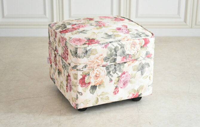 『全品SALEクーポン発行中』【オットマン スツール 薔薇】チェアー 木製 アンティークチェア アンティーク家具 クラシックチェア [2]