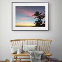 『全品SALEクーポン発行中』アート 絵 ポスター【Hawaii sunset I】※フレーム別売り ハワイ ヤシの木 夕焼け空 風景景色 サンセット 写真 p...