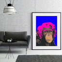 『全品SALEクーポン発行中』アート 絵 ポスター【Marilyn monkey - blue】※フレーム別売り モンキー 猿 マリリンモンロー ブルー ポップ...