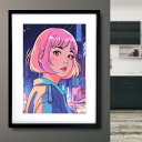 『全品SALEクーポン発行中』アート 絵 ポスター【Bob Girl】※フレーム別売り レトロポップ 80年90年代 昭和 おしゃれイラスト A4A3A2【Ma...