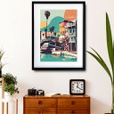 『全品SALEクーポン発行中』アート 絵 ポスター【California Harbor】※フレーム別売り カリフォルニア 風景 景色 ヨットハーバー おしゃれイ...
