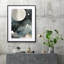 『全品SALEクーポン発行中』アート 絵 ポスター【Full Moon】※フレーム別売り 月夜 抽象的 星空 模様 おしゃれイラスト A4A3A2【Make S...