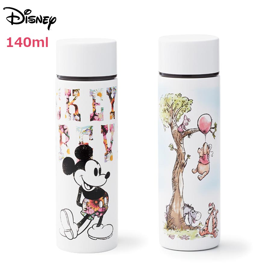 ＜超SALE 20%OFFクーポン＞【完売・廃番】水筒 140ml【ディズニー ステンレスボトル】ミッキー プーさん 小さめ 軽量のコンパクトボトル 服薬 散歩 ジム かわいい水筒 幼稚園【三郷】のサムネイル