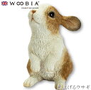 『全品SALEクーポン発行中』ウービア Woobia 【見上げるウサギ】 (幅9.7cm×奥行8.9cm×高さ14cm)かわいい 置物 リアル 動物 おしゃれ ...