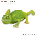 『全品SALEクーポン』ウービア Woobia 【カメレオン 緑黄】 (幅25cm×奥行10.5cm×高さ8.2cm)かわいい 置物 リアル 動物 おしゃれ インテリア ガーデニング イギリス 人形 アニマルオーナメント ペット #4582756138122