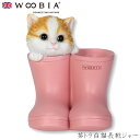 『スーパーSALEクーポン発行中』【Woobia(ウービア)】【茶トラ白猫長靴ジャー】 (幅9.8cm×奥行9cm×高さ11cm)猫 ねこ ネコ cat かわい...