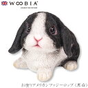 『全品SALEクーポン発行中』ウービア Woobia 【お座りアメリカンファジーロップ (黒白)】 (幅10.7cm×奥行7.7cm×高さ7.5cm)かわいい ...