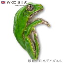 『全品SALEクーポン発行中』ウービア Woobia 【縁飾り 日本アオガエル】 (幅7cm×奥行6cm×高さ9cm)かわいい 置物 リアル 動物 おしゃれ イ...