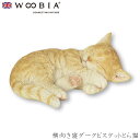 『全品SALEクーポン』ウービア Woobia 【横向き寝ダークビスケットとら猫】 (幅19.8cm×奥行15.2cm×高さ9.3cm)猫 ねこ ネコ cat ...
